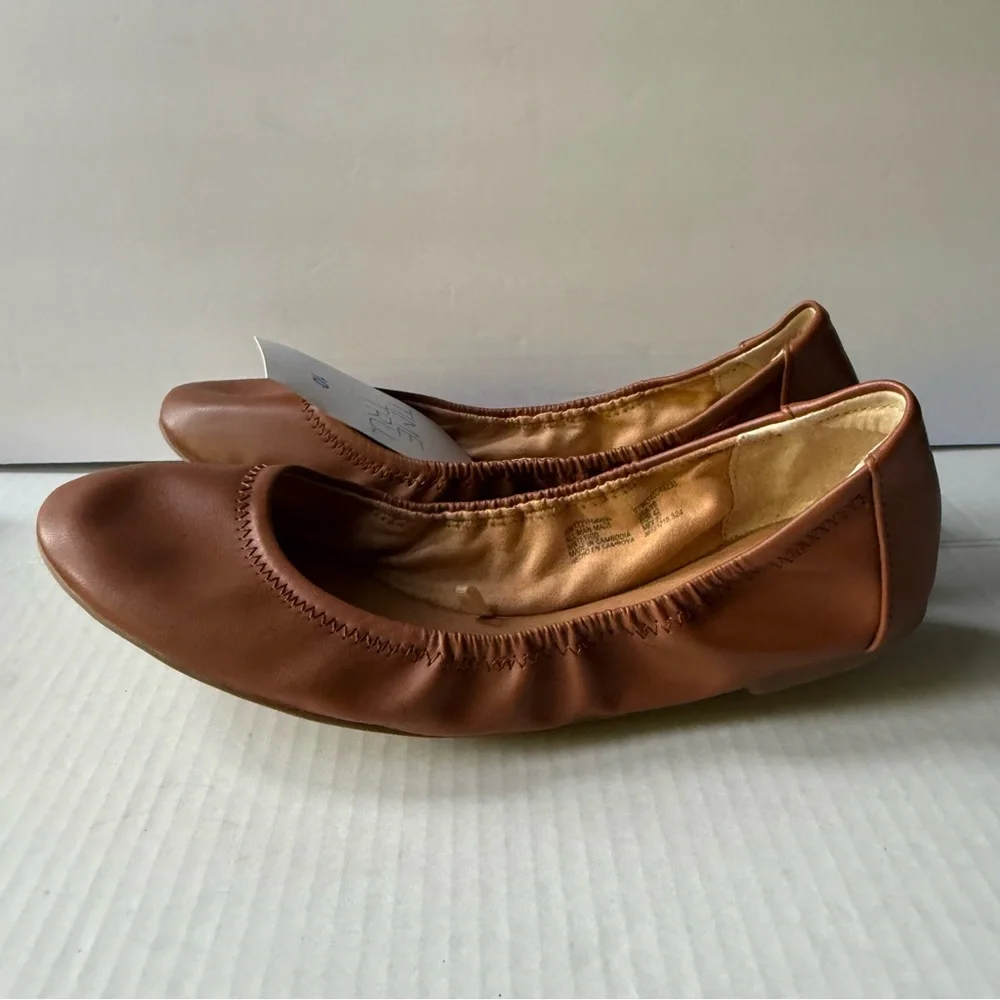 Time and Tru Shoes Women’s Size 10 Brown Ballet Flats Slip‎ On New